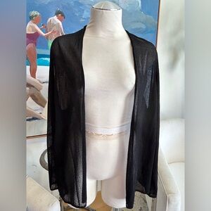 EILEEN FISHER Black Sheer Cardigan, Sz XL